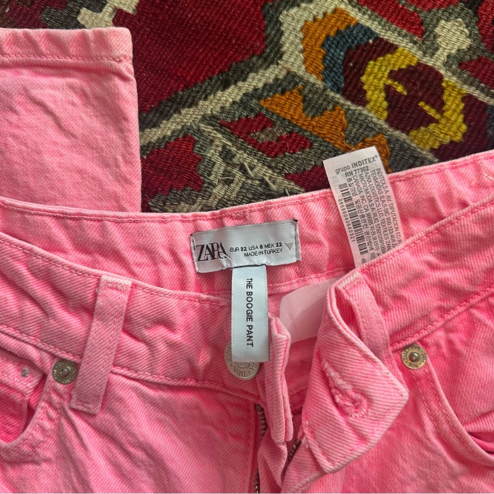 Zara pink the boogie pant flare jeans size 0 - Picture 6 of 7